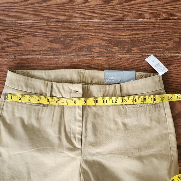 NWT Talbots Perfect Skimmer Slim Leg Pedal Pusher Pants Size 10 in Tan cotton - Picture 5 of 14